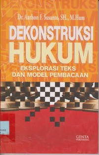 Image of Dekonstruksi hukum : eksplorasi teks dan model pembacaan