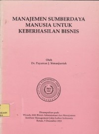 Image of Manajemen sumberdaya manusia untuk keberhasilan bisnis