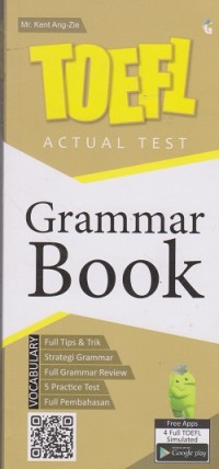 Image of Toefl actual test grammar book