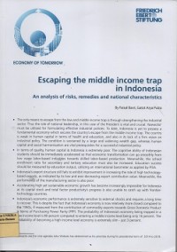 Image of Escaping the middle income trap in Indonesia : an analysis of risk, remedies and national characteristics